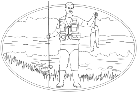 Fisherman From People Coloring Page